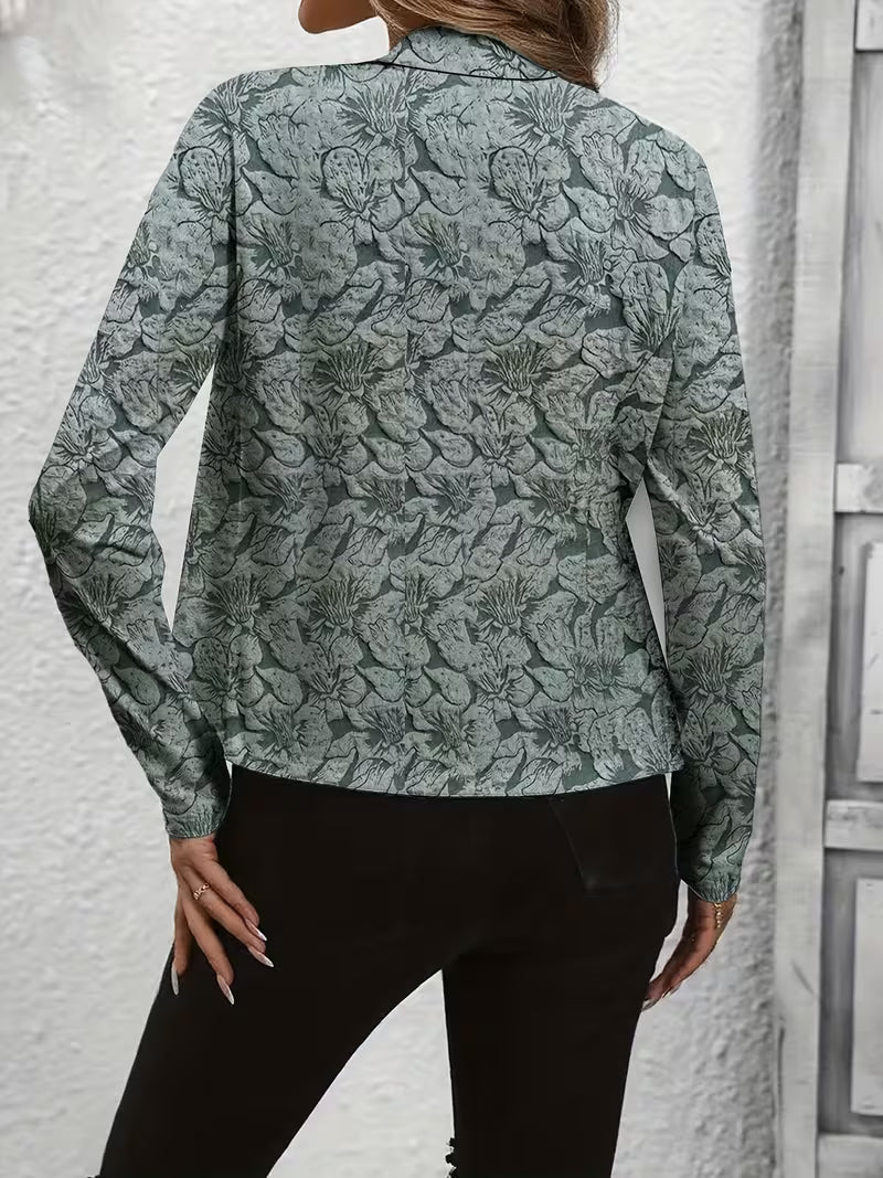 Blazer femme floral ouvert à col structuré