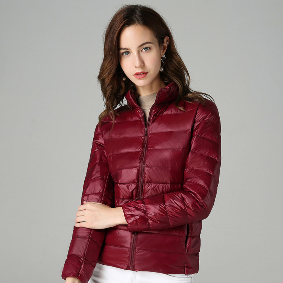 Rhoselle™ - Veste En Duvet Ultralégère Avec Plis Sophistiqués