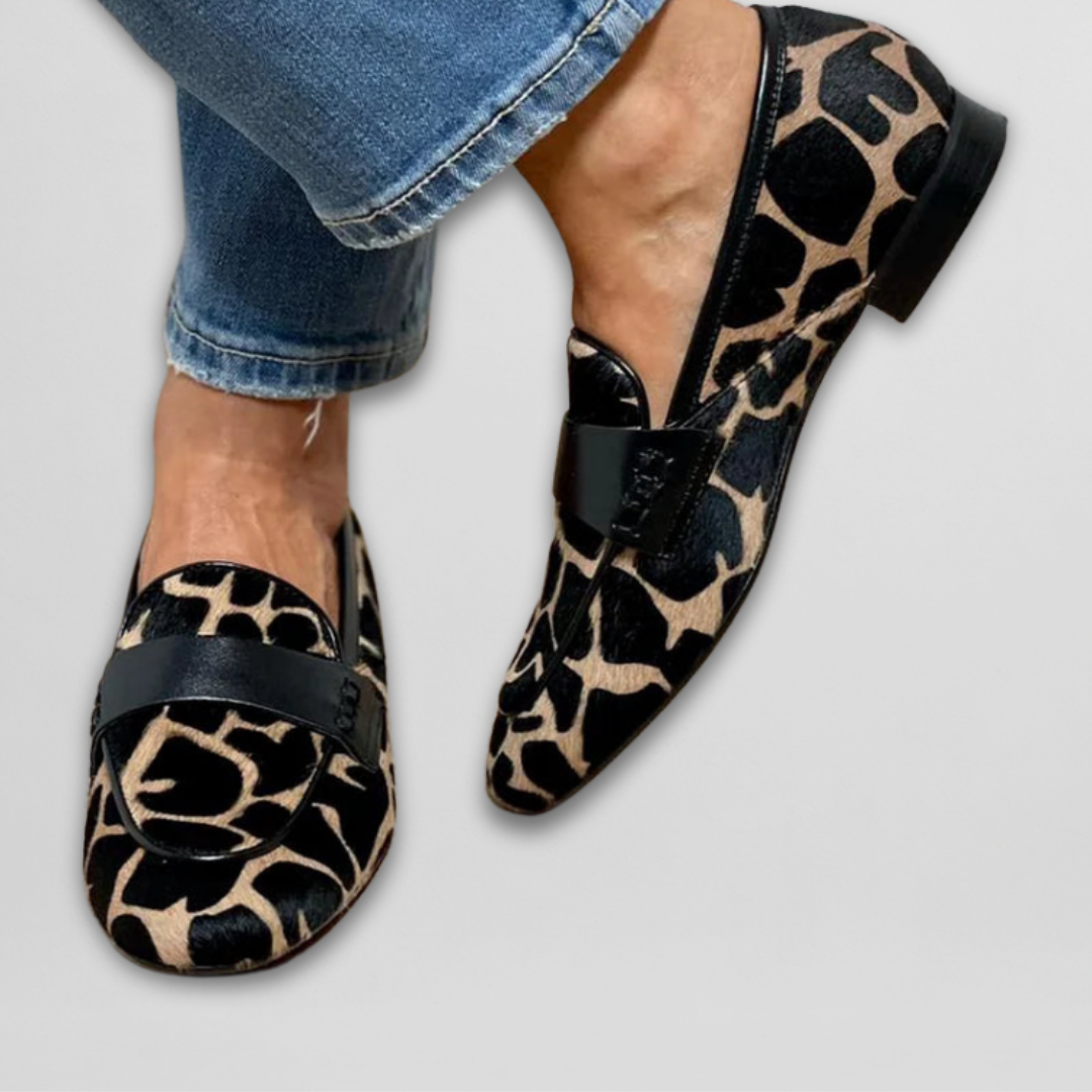 Mocassins Femme à Imprimé Animal Style Classique et Confort Quotidien