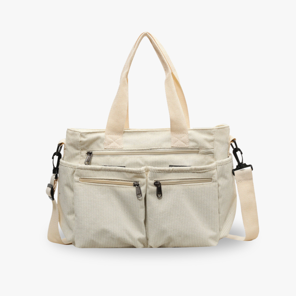 Sac en velours côtelé spacieux avec bandoulière – Élégant et pratique pour le quotidien