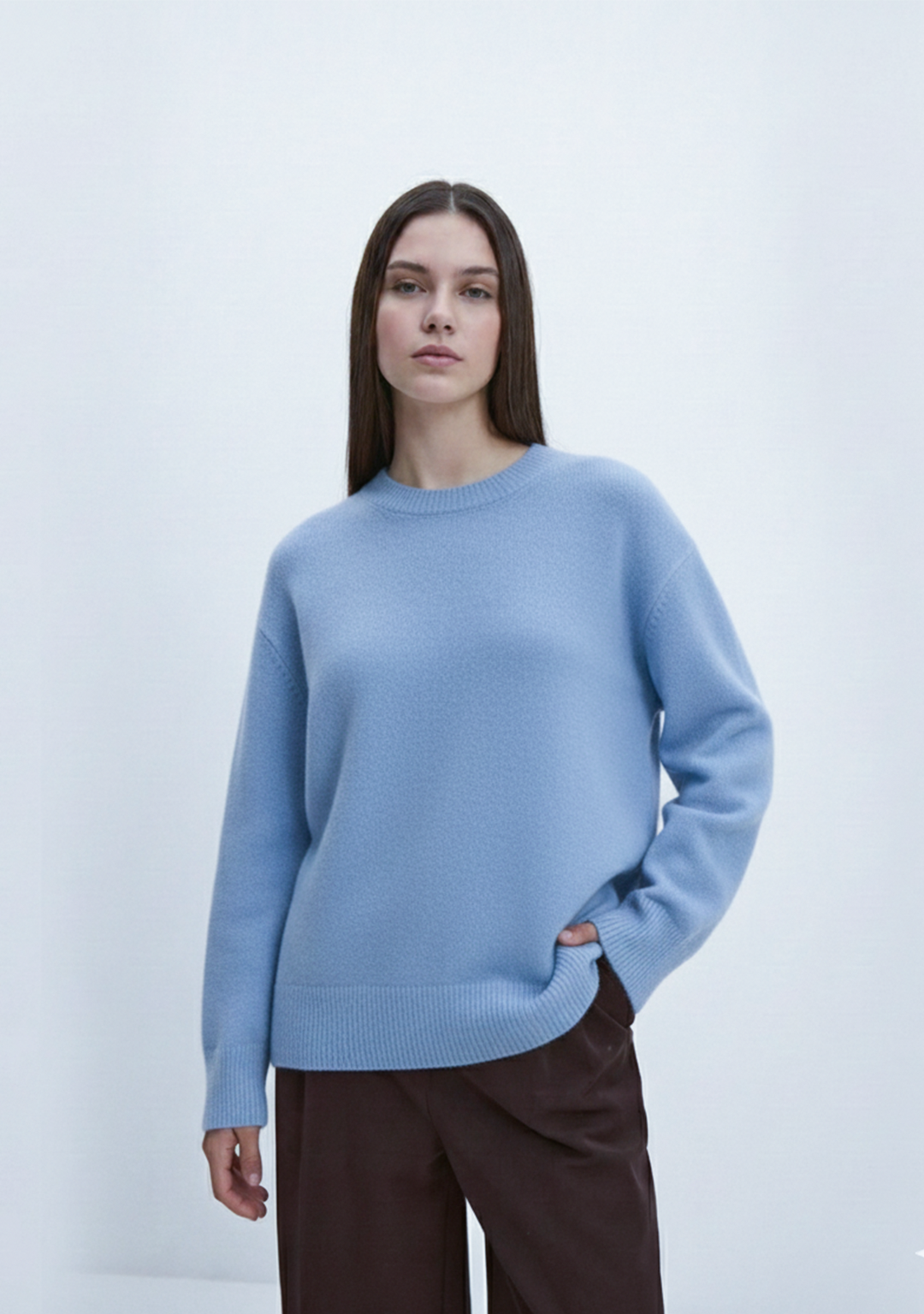 Pull en Maille Premium | Léa – Bleu Ciel
