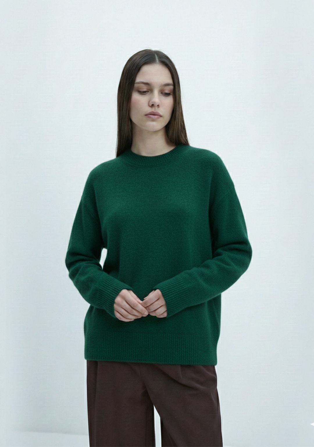 Pull en Maille Premium | Élise – Vert Forêt