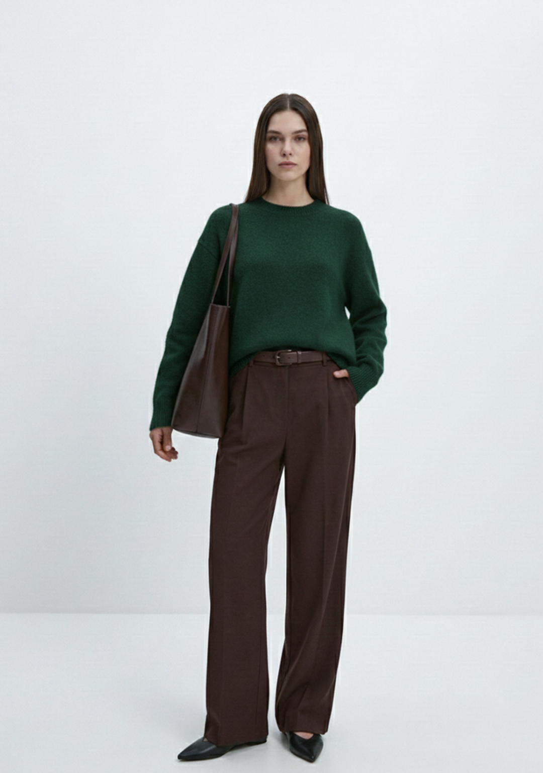 Pull en Maille Premium | Élise – Vert Forêt