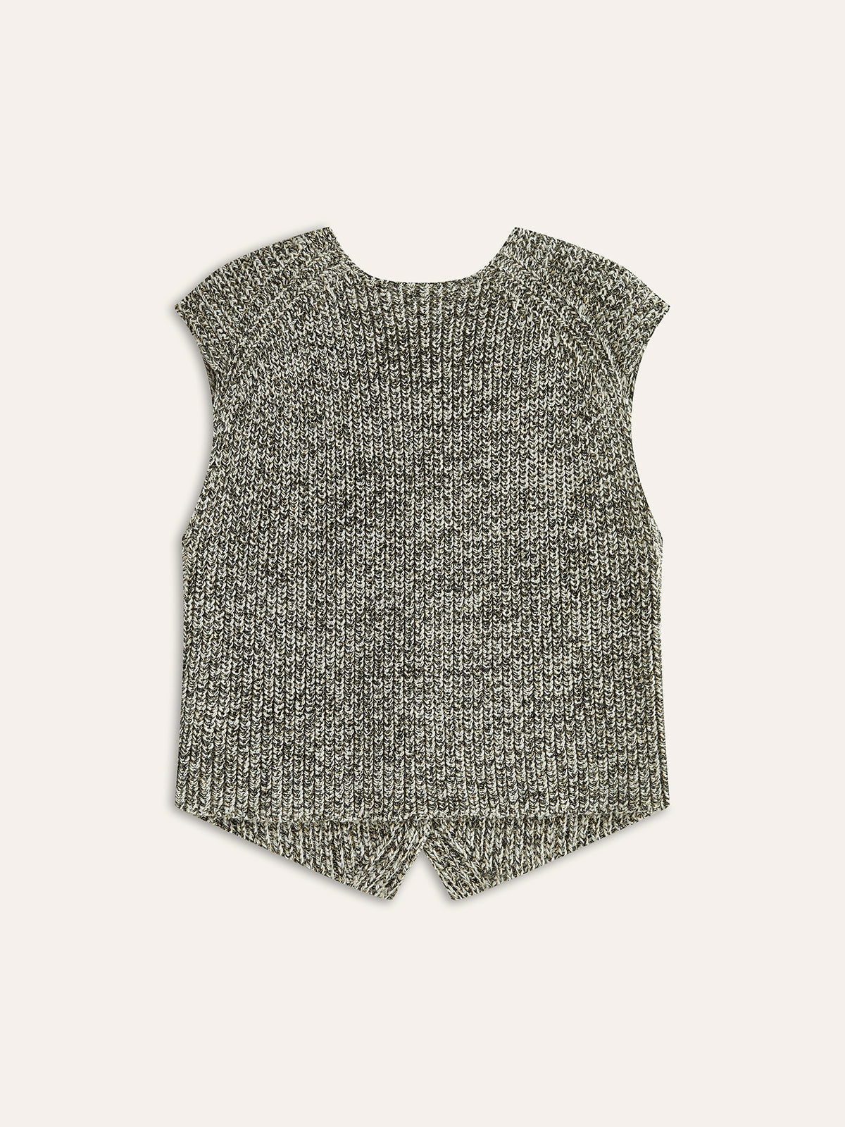 Gilet Femme Tricoté Sans Manches Fermeture Boutonnée Coupe Courte