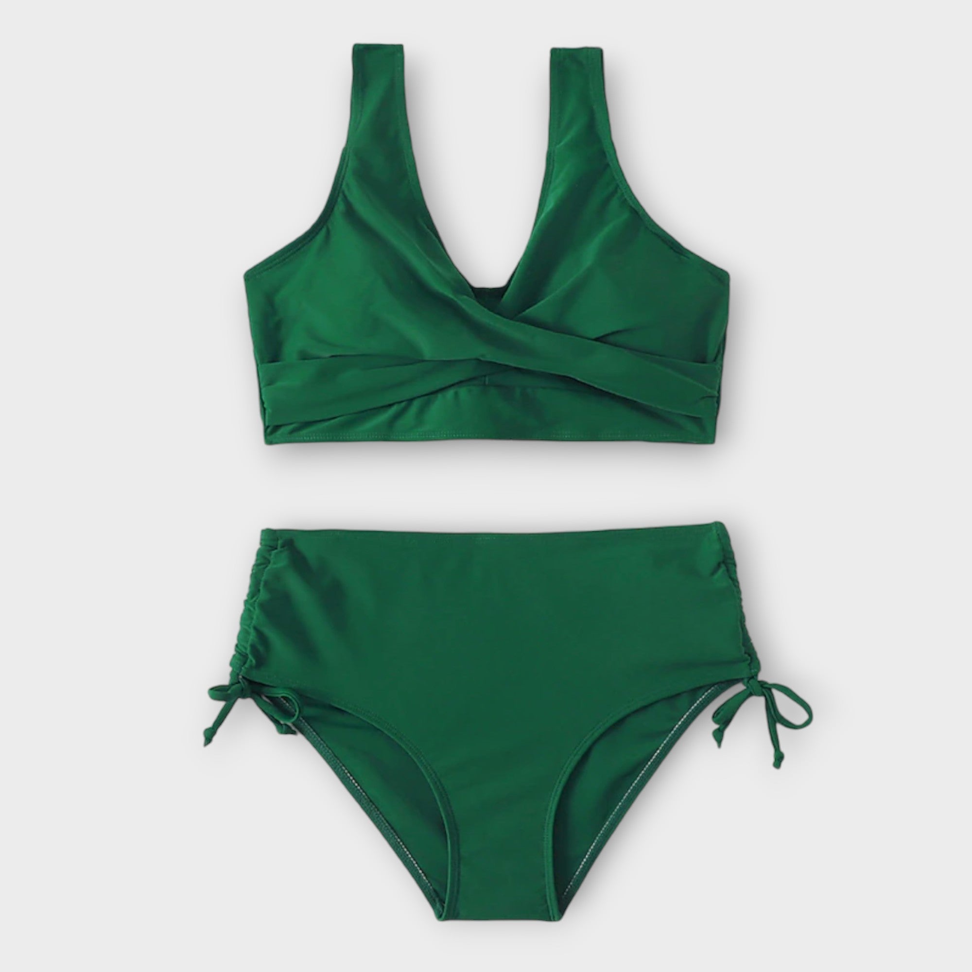 Ensemble Bikini Femme 2 Pièces Taille Haute Élégant Été Plage