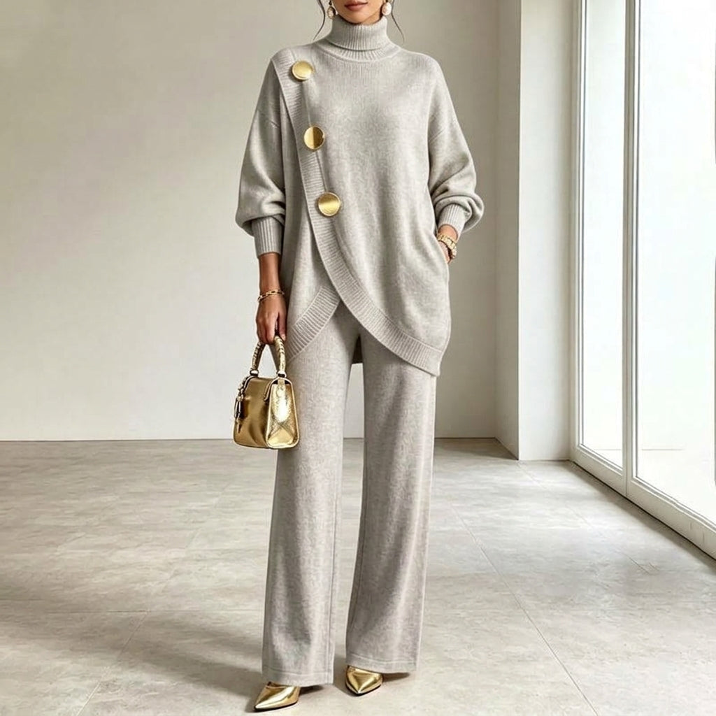 Ensemble femme en maille avec pantalon large