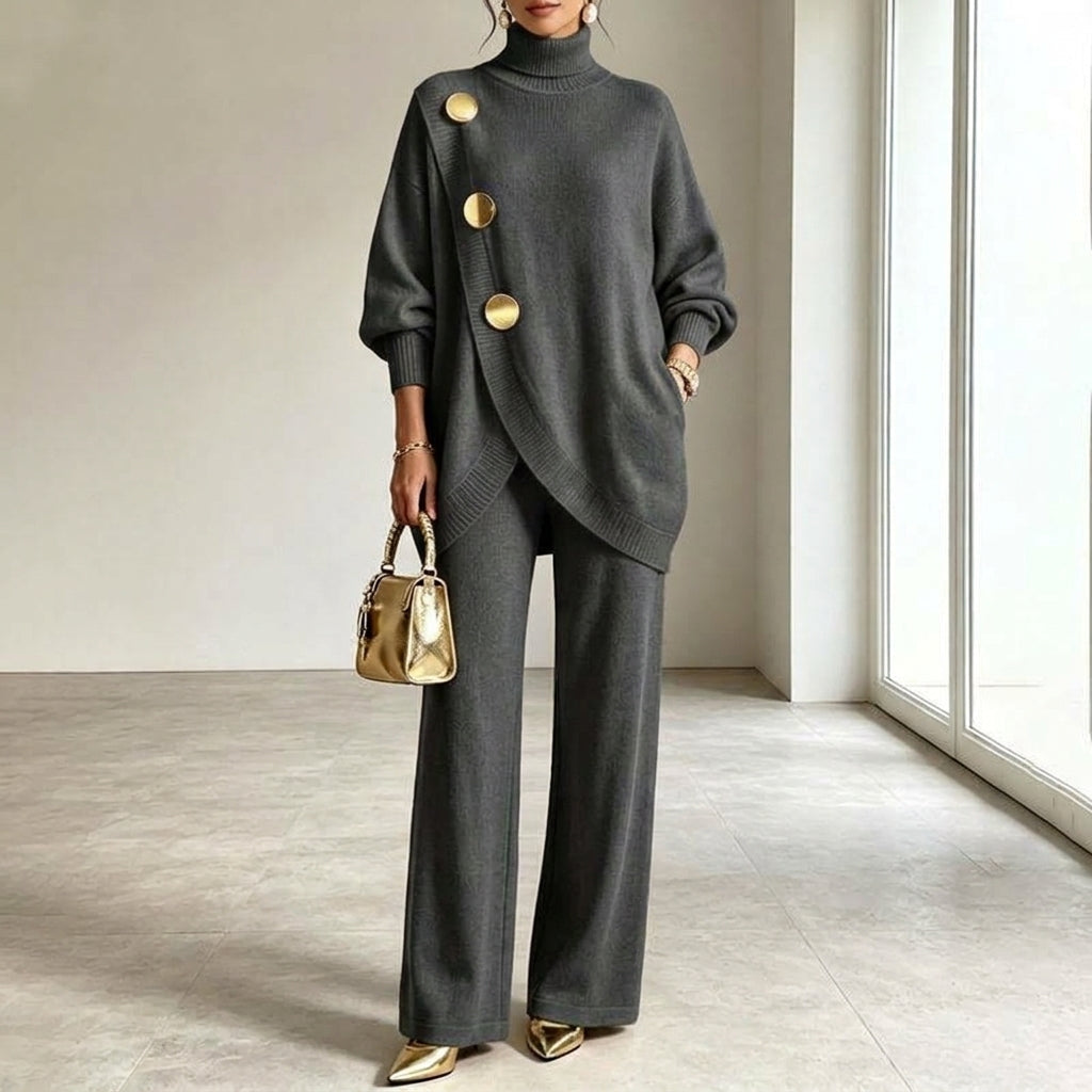 Ensemble femme en maille avec pantalon large