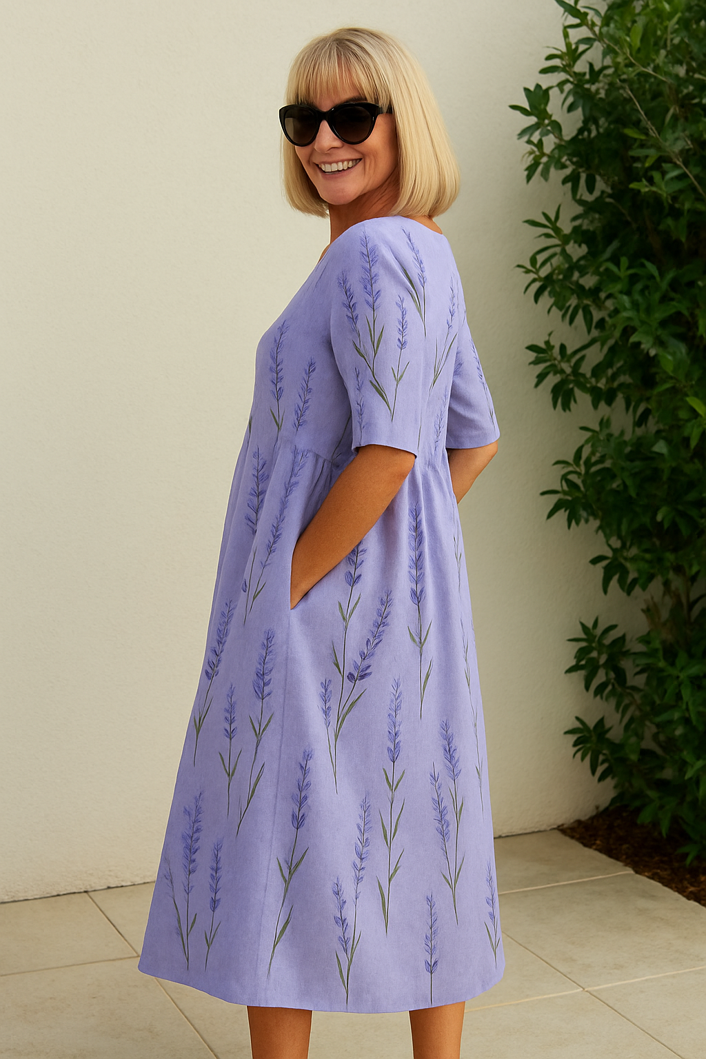 Robe Midi Fleurie Décontractée Élégante pour Femmes