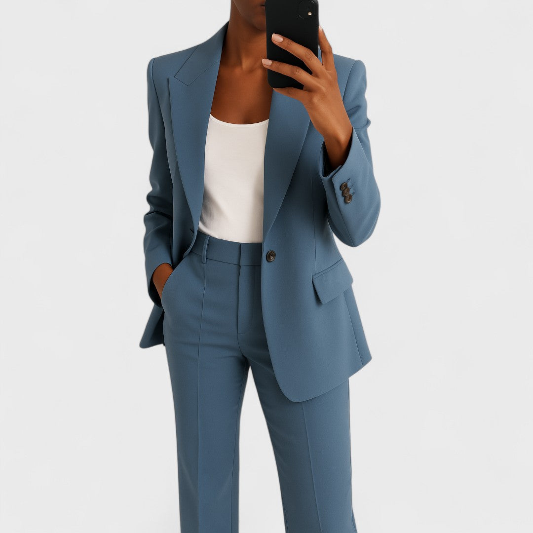 Ensemble tailleur femme avec blazer et pantalon large
