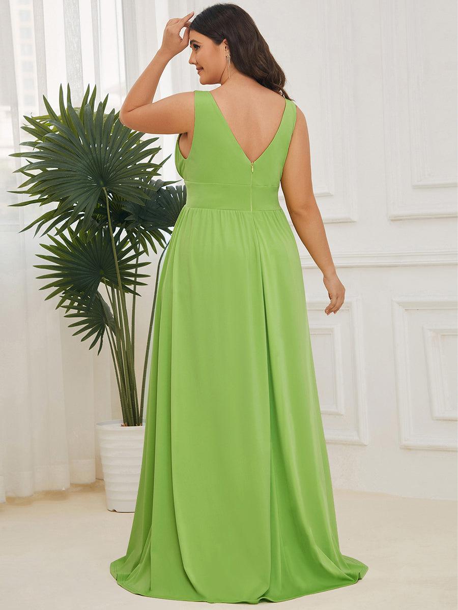 Robe de soirée femme taille empire col V élégante fluide