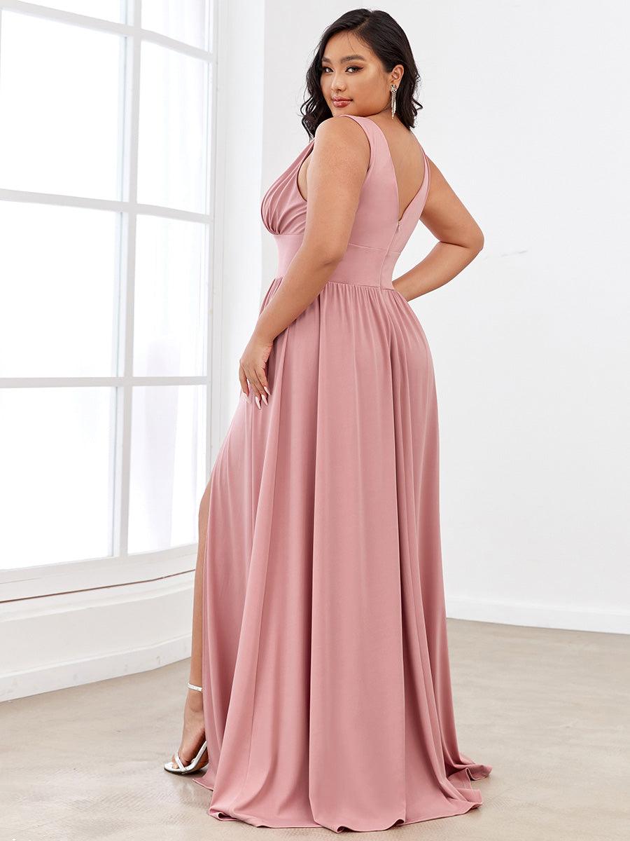 Robe de soirée femme taille empire col V élégante fluide