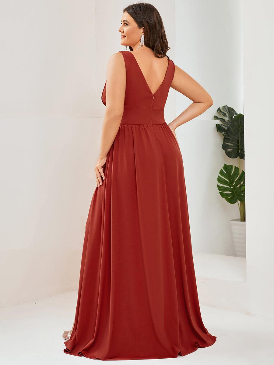 Robe de soirée femme taille empire col V élégante fluide