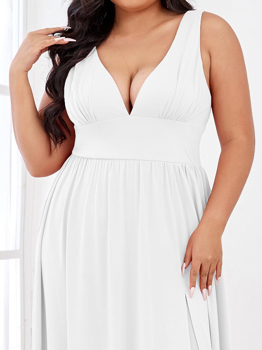 Robe de soirée femme taille empire col V élégante fluide