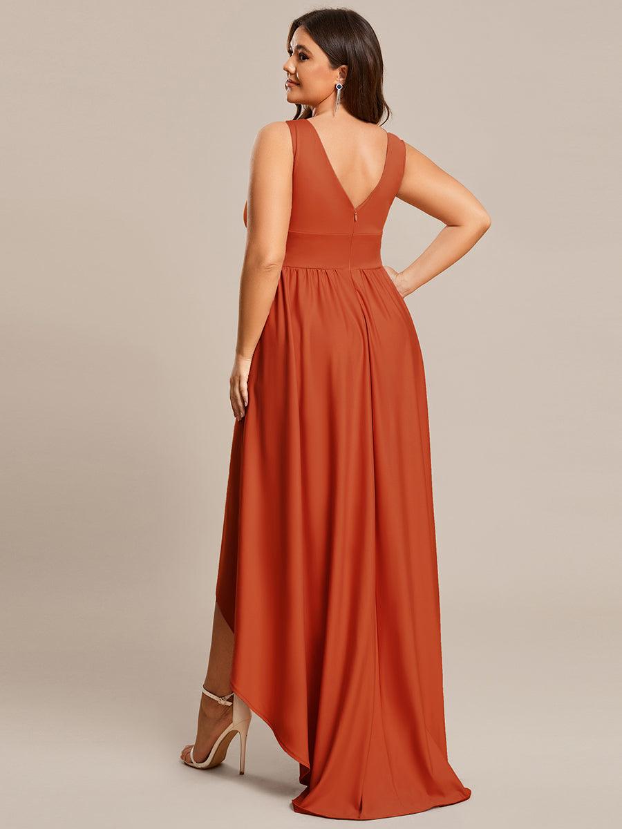 Robe de soirée femme taille empire col V élégante fluide