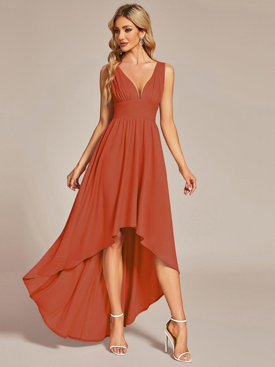 Robe de soirée femme taille empire col V élégante fluide