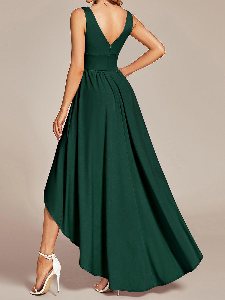 Robe de soirée femme taille empire col V élégante fluide
