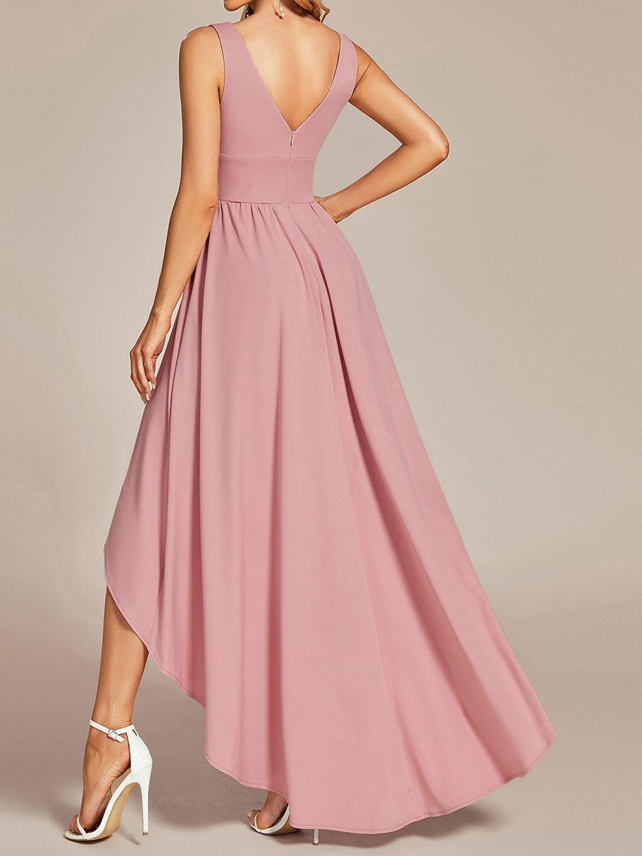 Robe de soirée femme taille empire col V élégante fluide