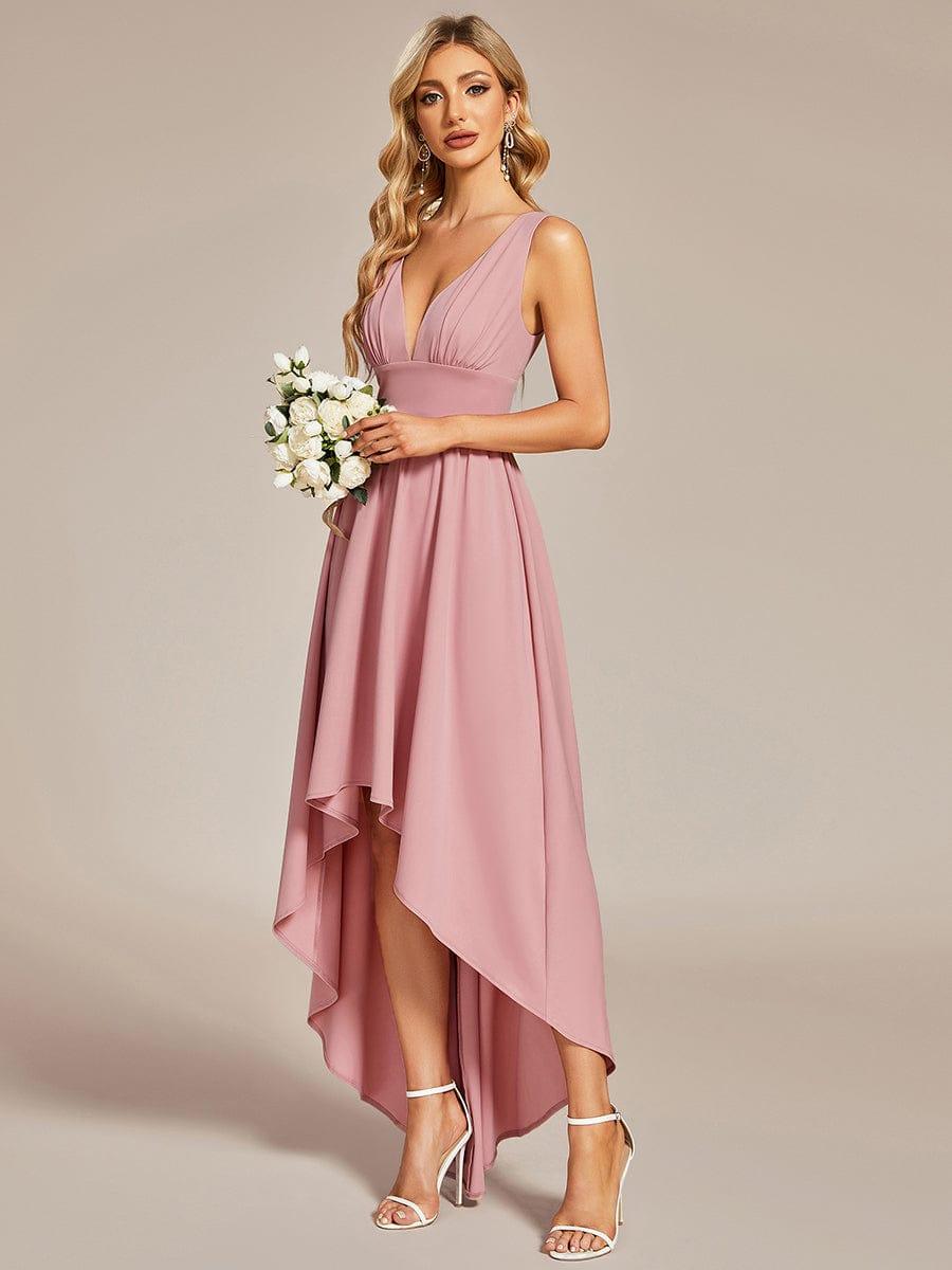Robe de soirée femme taille empire col V élégante fluide