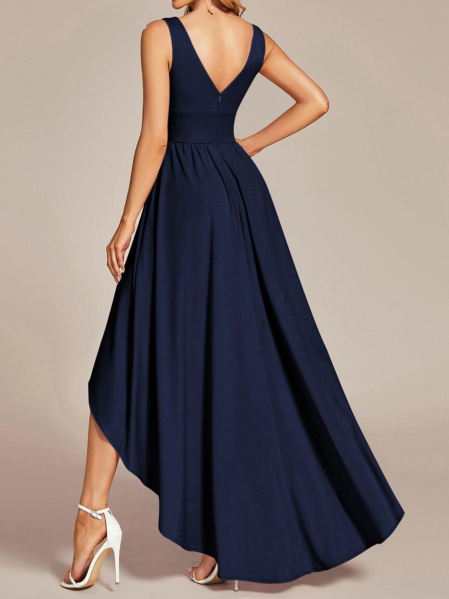 Robe de soirée femme taille empire col V élégante fluide