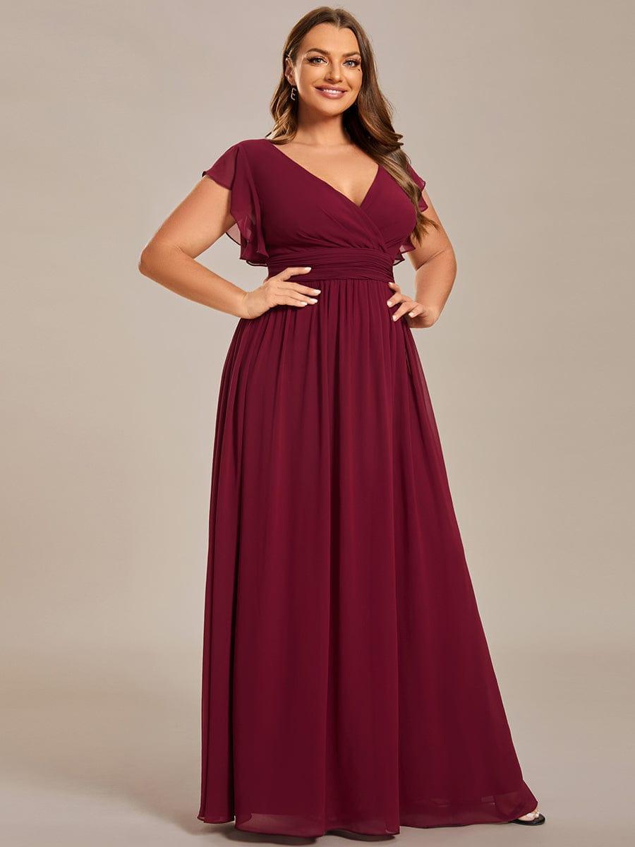 Robe Demoiselle d’Honneur Longue en Mousseline Dos Ouvert Élégant