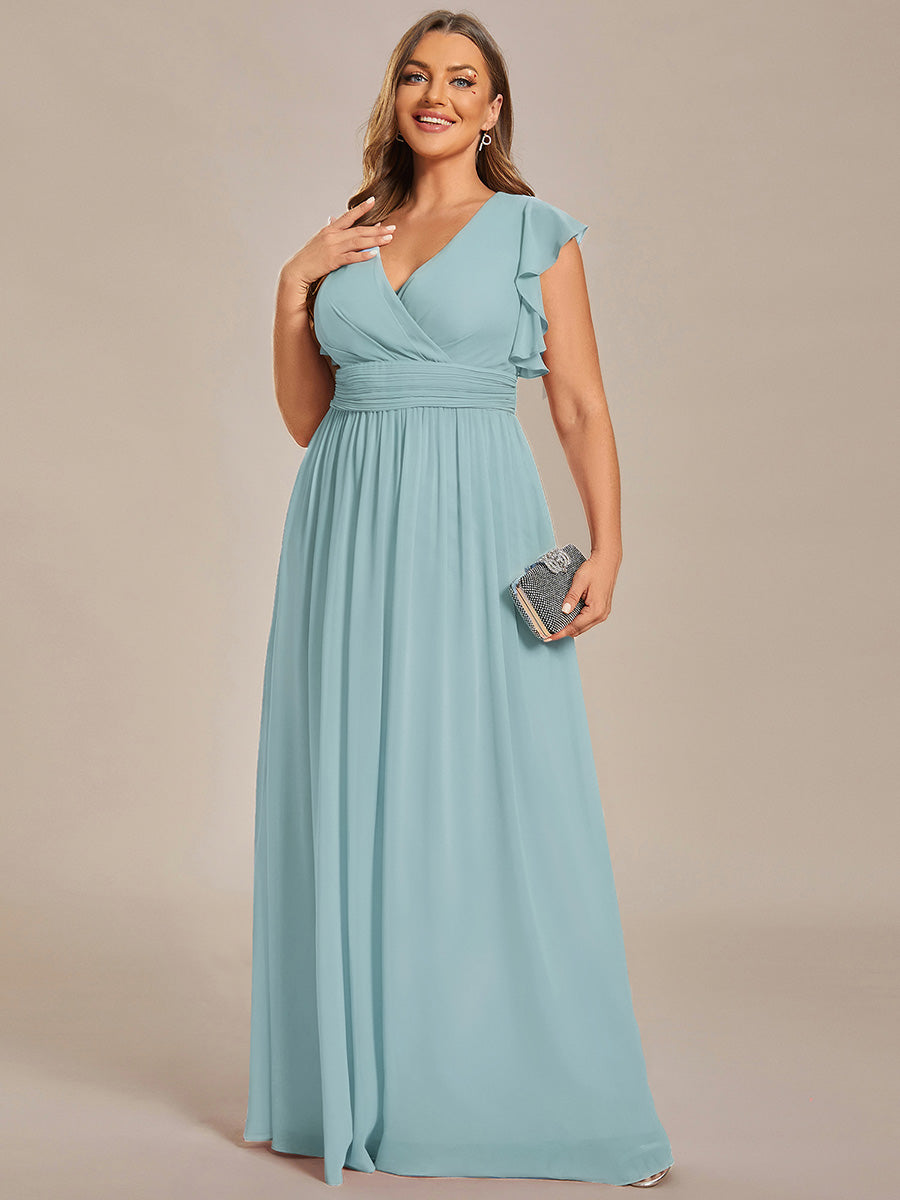 Robe Demoiselle d’Honneur Longue en Mousseline Dos Ouvert Élégant