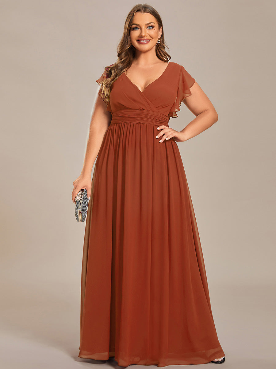 Robe Demoiselle d’Honneur Longue en Mousseline Dos Ouvert Élégant