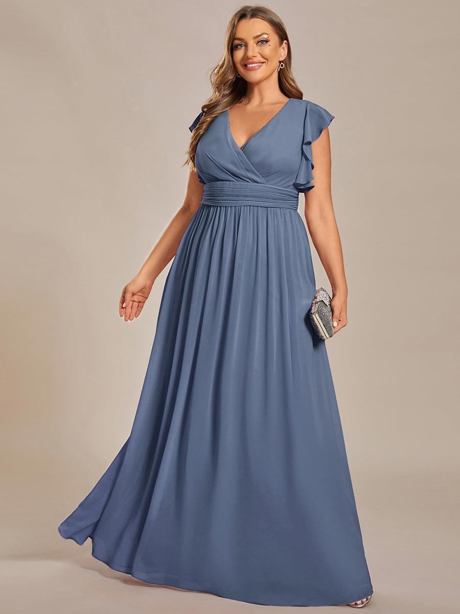 Robe Demoiselle d’Honneur Longue en Mousseline Dos Ouvert Élégant