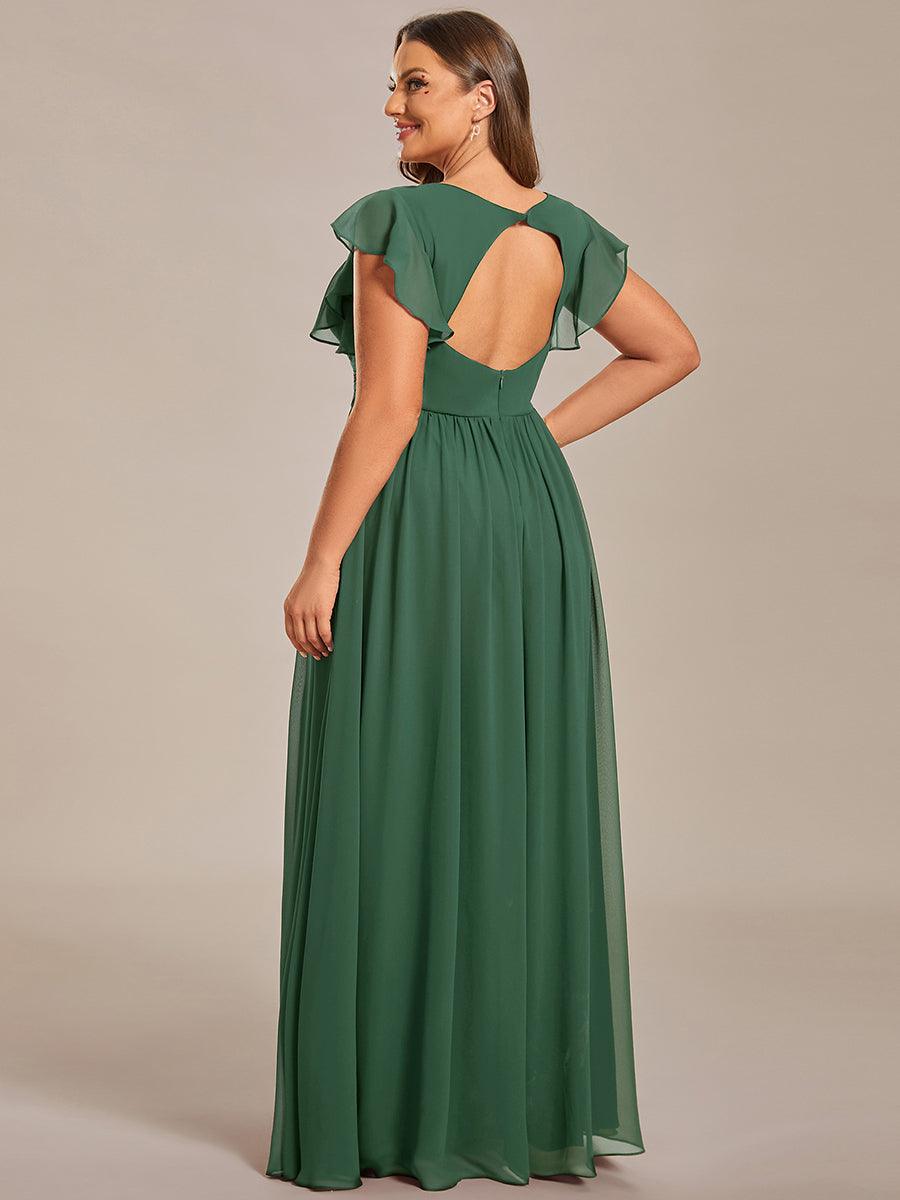 Robe Demoiselle d’Honneur Longue en Mousseline Dos Ouvert Élégant