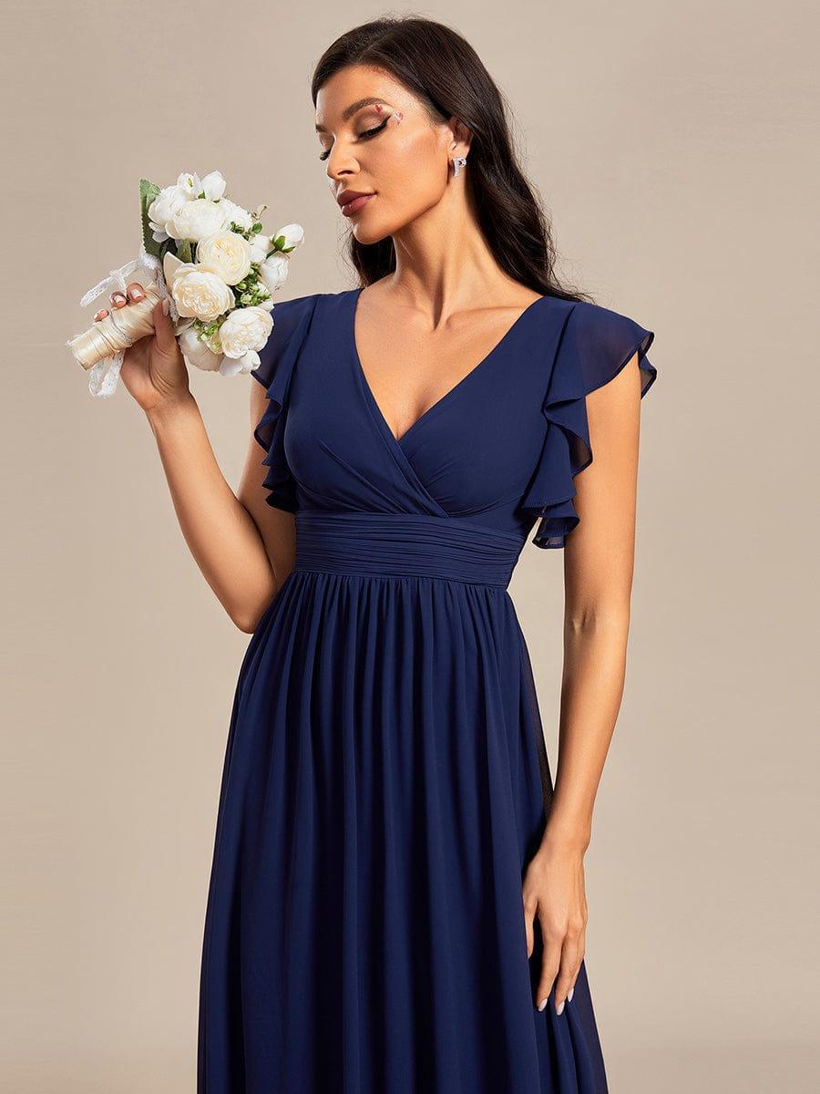 Robe Demoiselle d’Honneur Longue en Mousseline Dos Ouvert Élégant