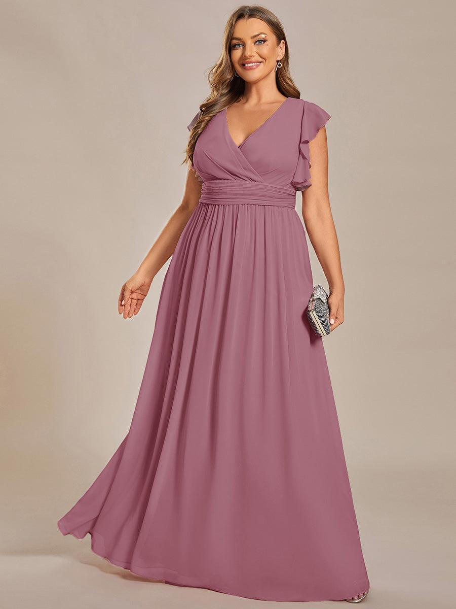 Robe Demoiselle d’Honneur Longue en Mousseline Dos Ouvert Élégant