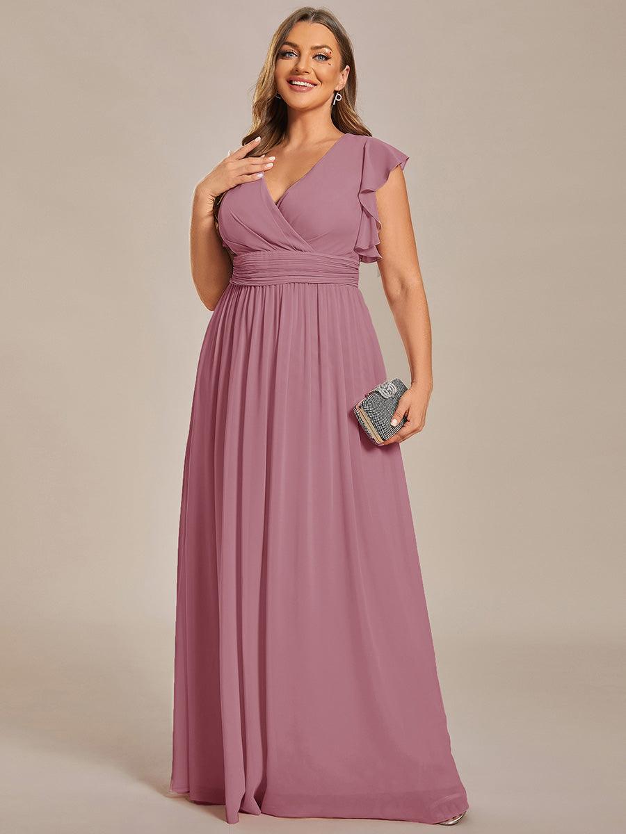 Robe Demoiselle d’Honneur Longue en Mousseline Dos Ouvert Élégant