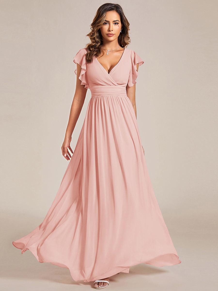 Robe Demoiselle d’Honneur Longue en Mousseline Dos Ouvert Élégant