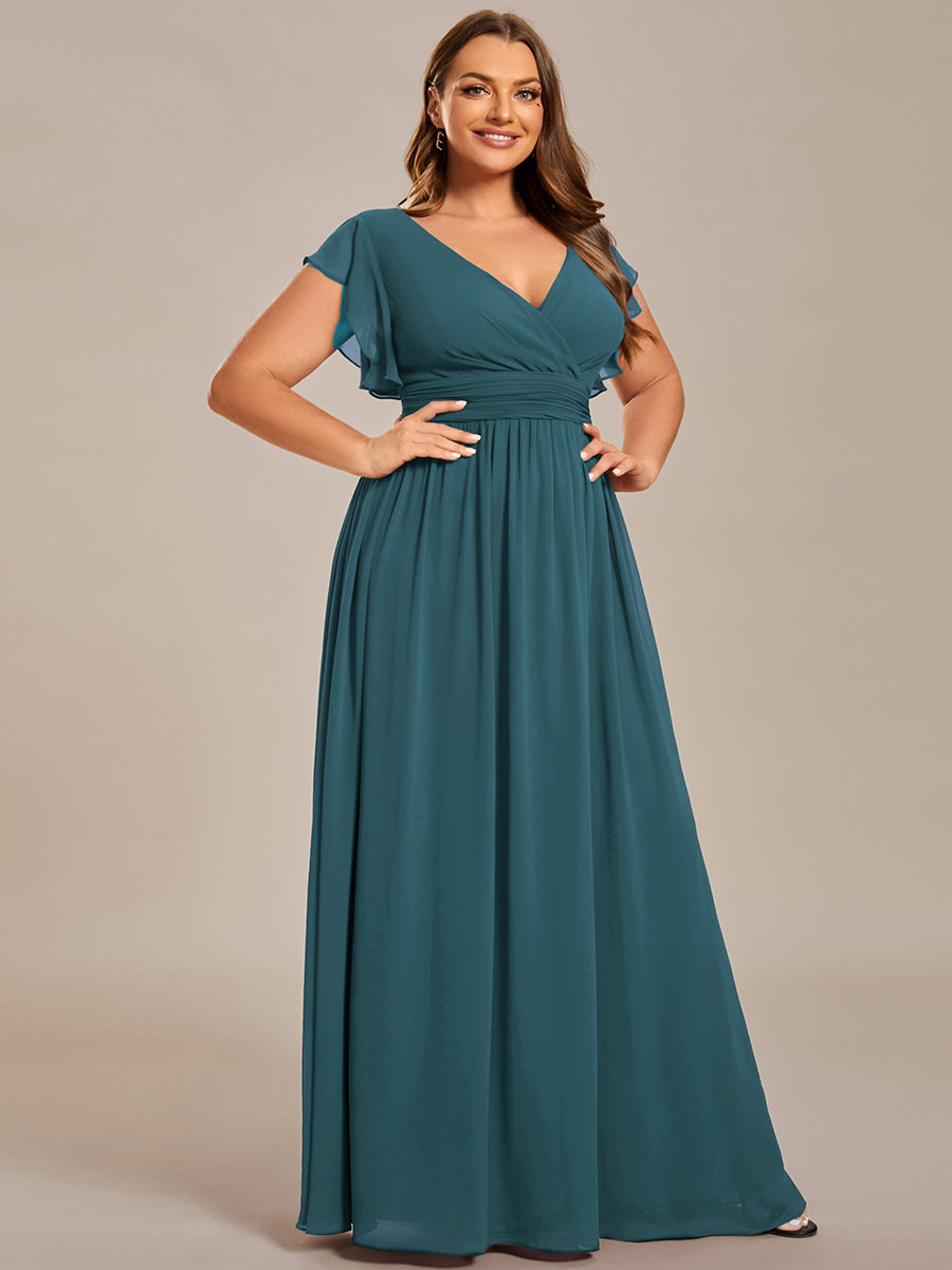 Robe Demoiselle d’Honneur Longue en Mousseline Dos Ouvert Élégant