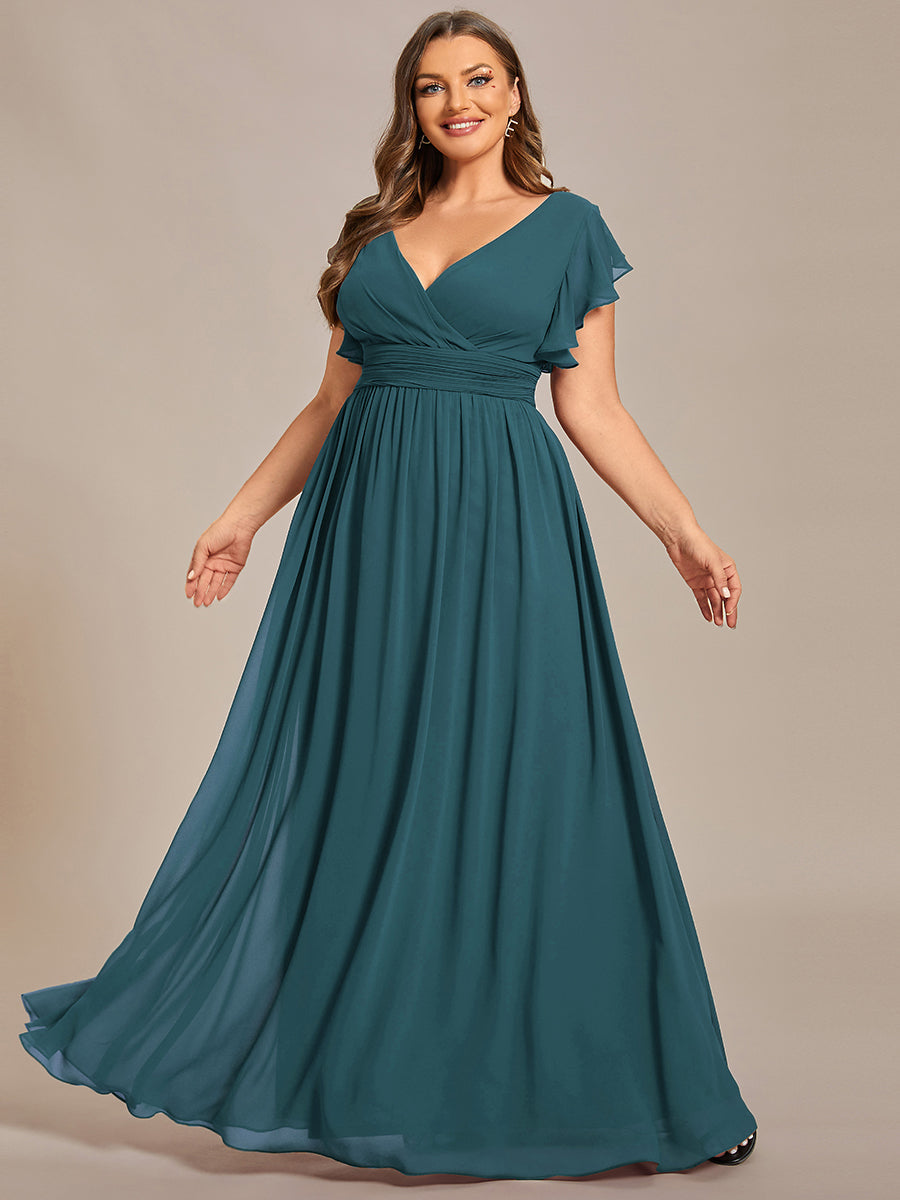 Robe Demoiselle d’Honneur Longue en Mousseline Dos Ouvert Élégant