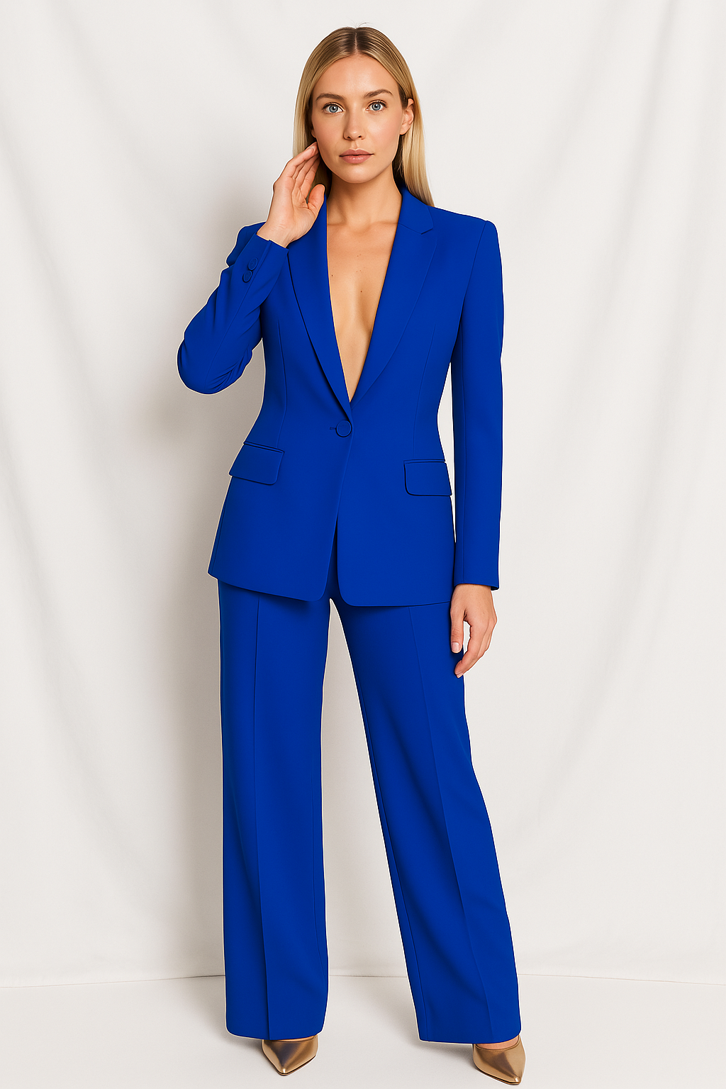 Ensemble Tailleur Femme – Blazer Décolleté Profond Élégant