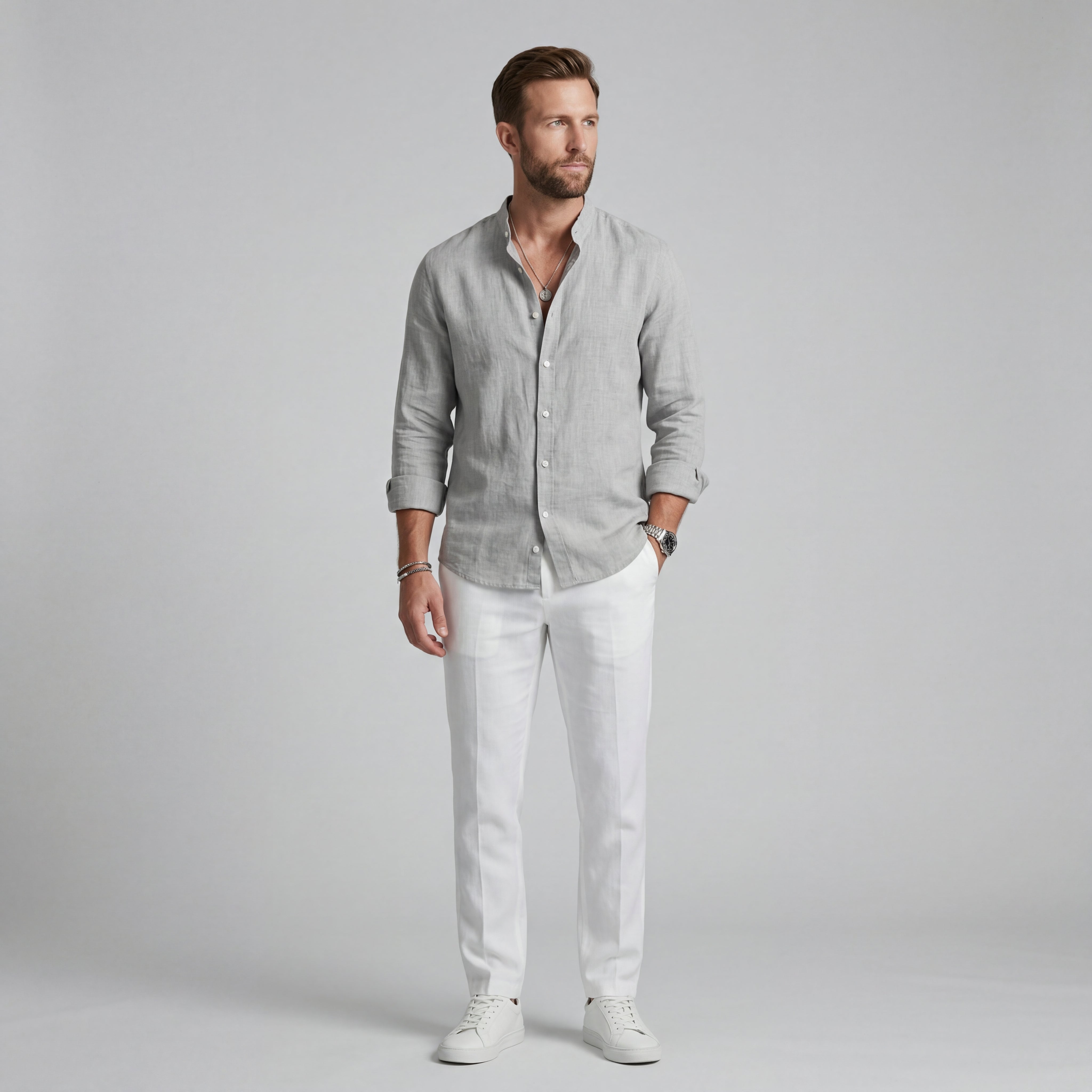 Chemise homme légère en coton-polyester pour l’été