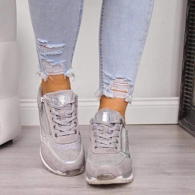 Baskets femme confort avec zip latéral