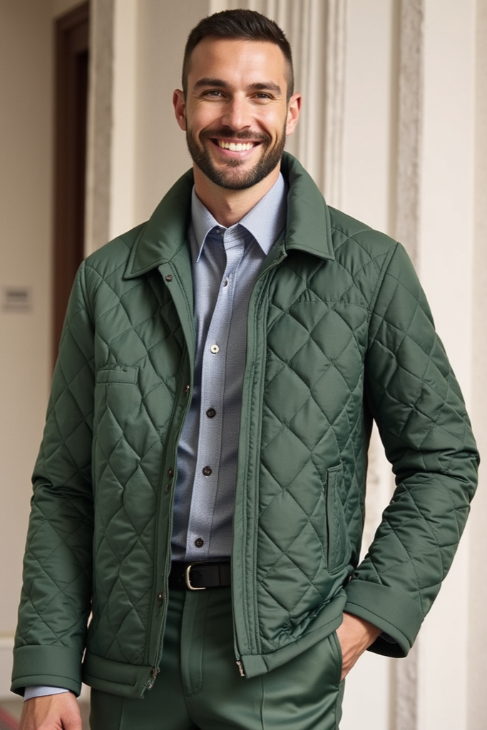 Veste d’hiver matelassée classique pour homme – Élégante, chaude et fonctionnelle