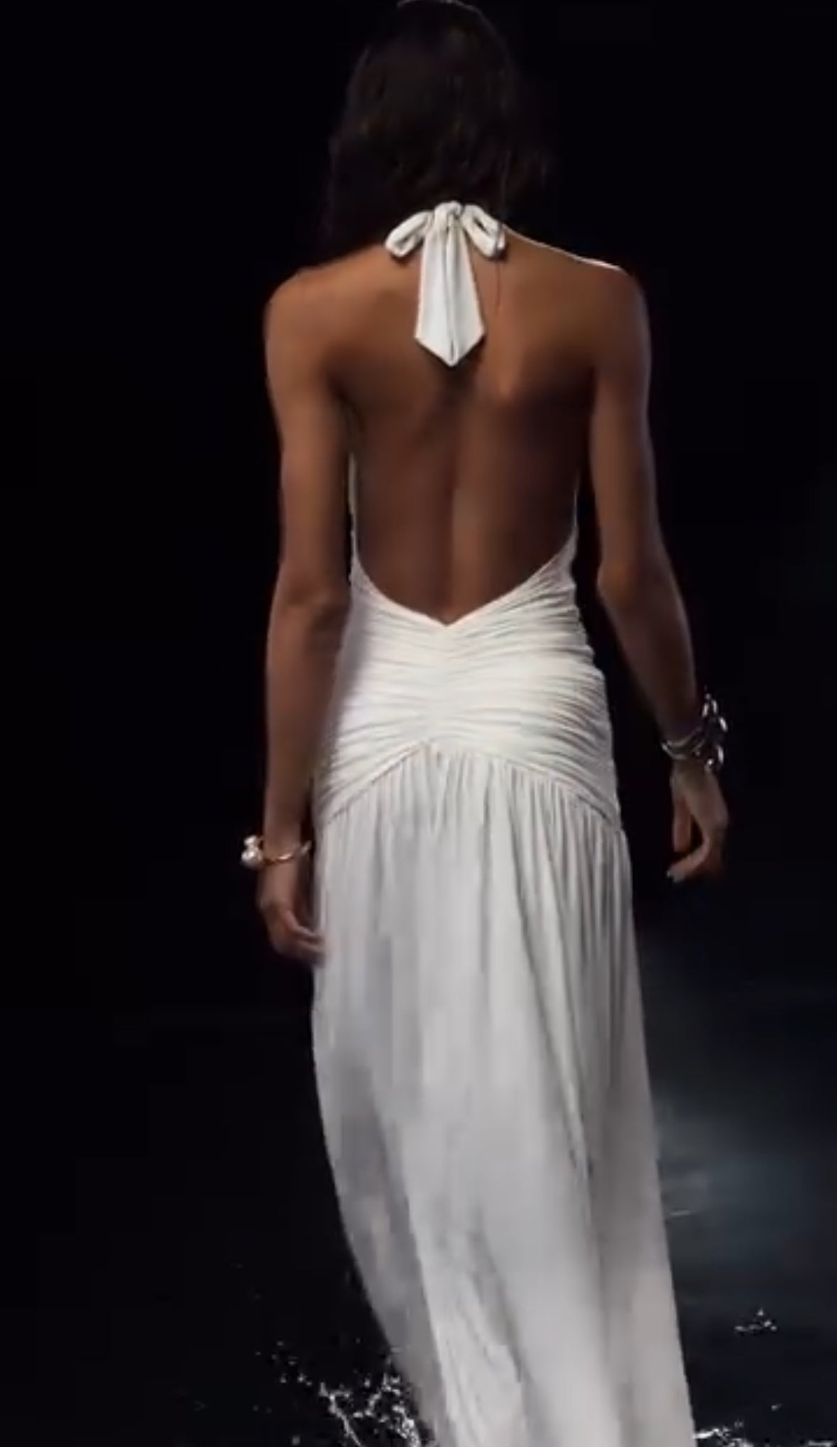 Robe Femme Longue Dos Nu Décolleté Plongeant Fente Élégante Soirée