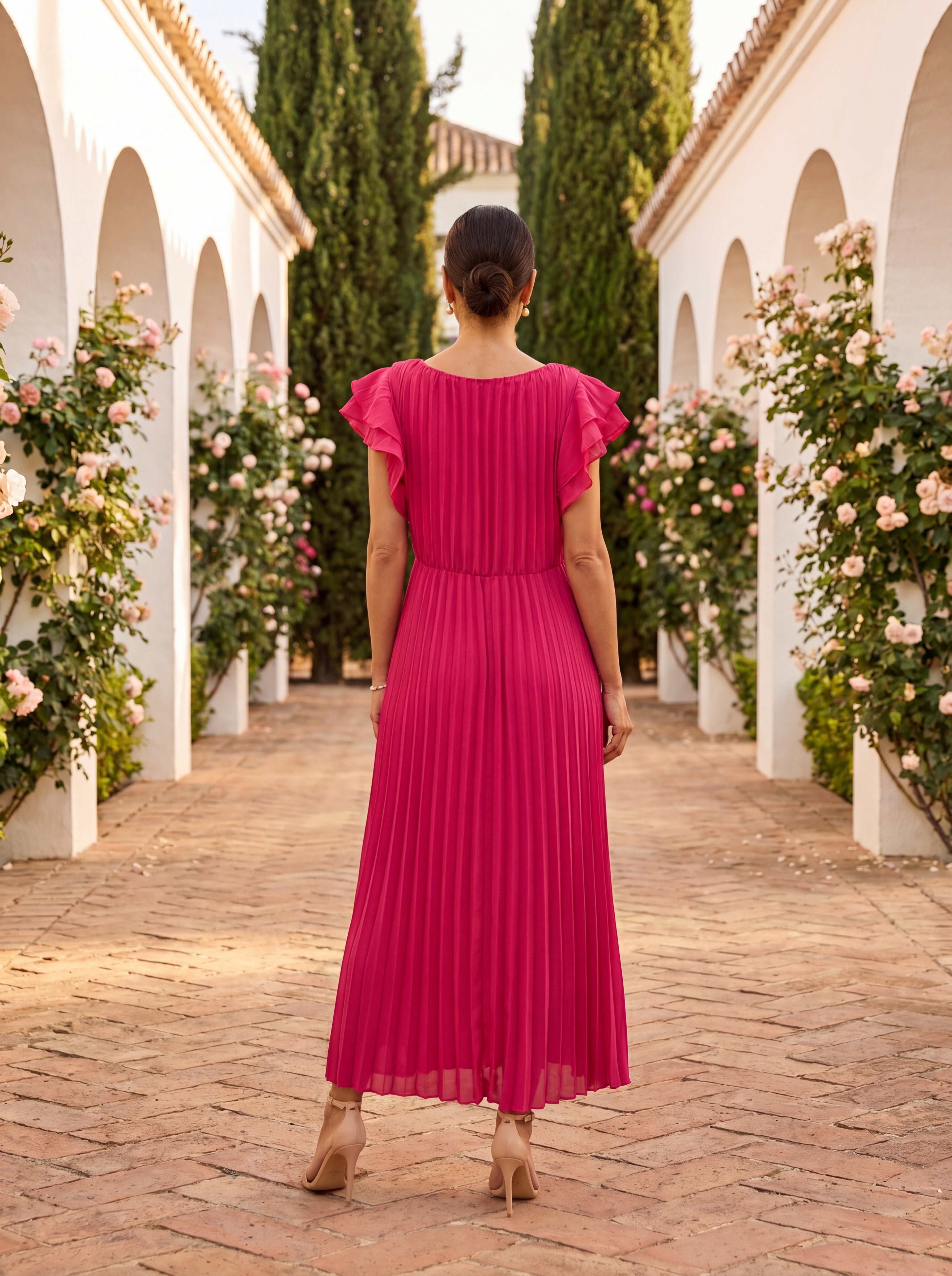 Robe Plissée Élégante pour Mariages et Soirées