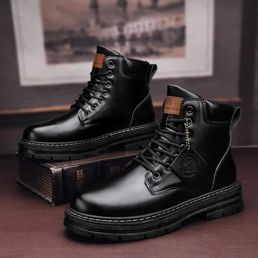 Bottines Homme à Lacets Tige Haute Semelle Épaisse
