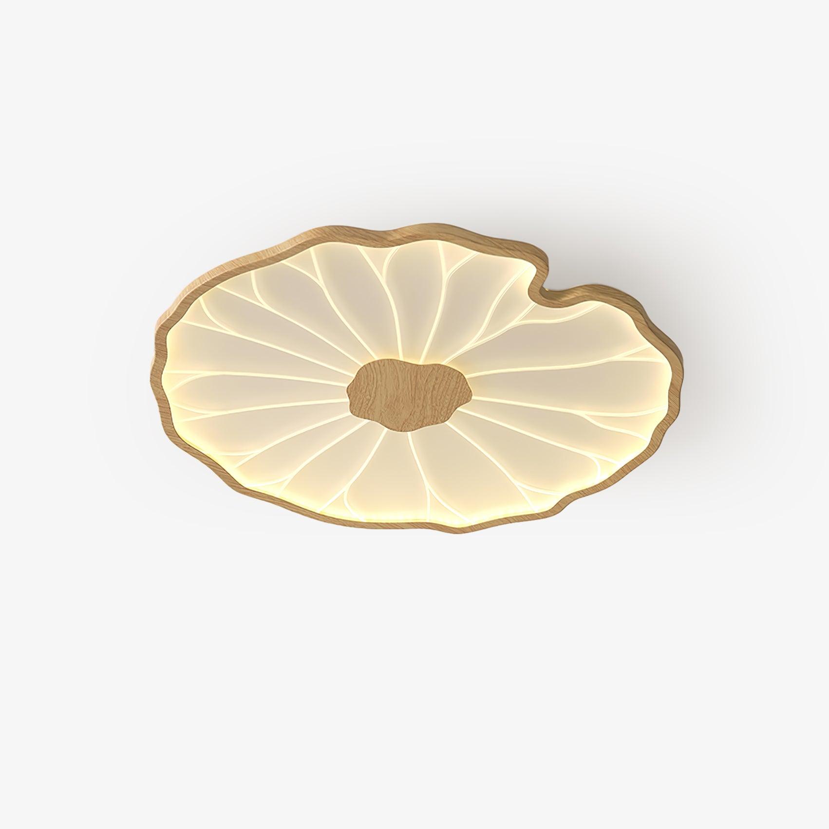 Solara Plafonnier Feuille de Lotus avec Finition Bois