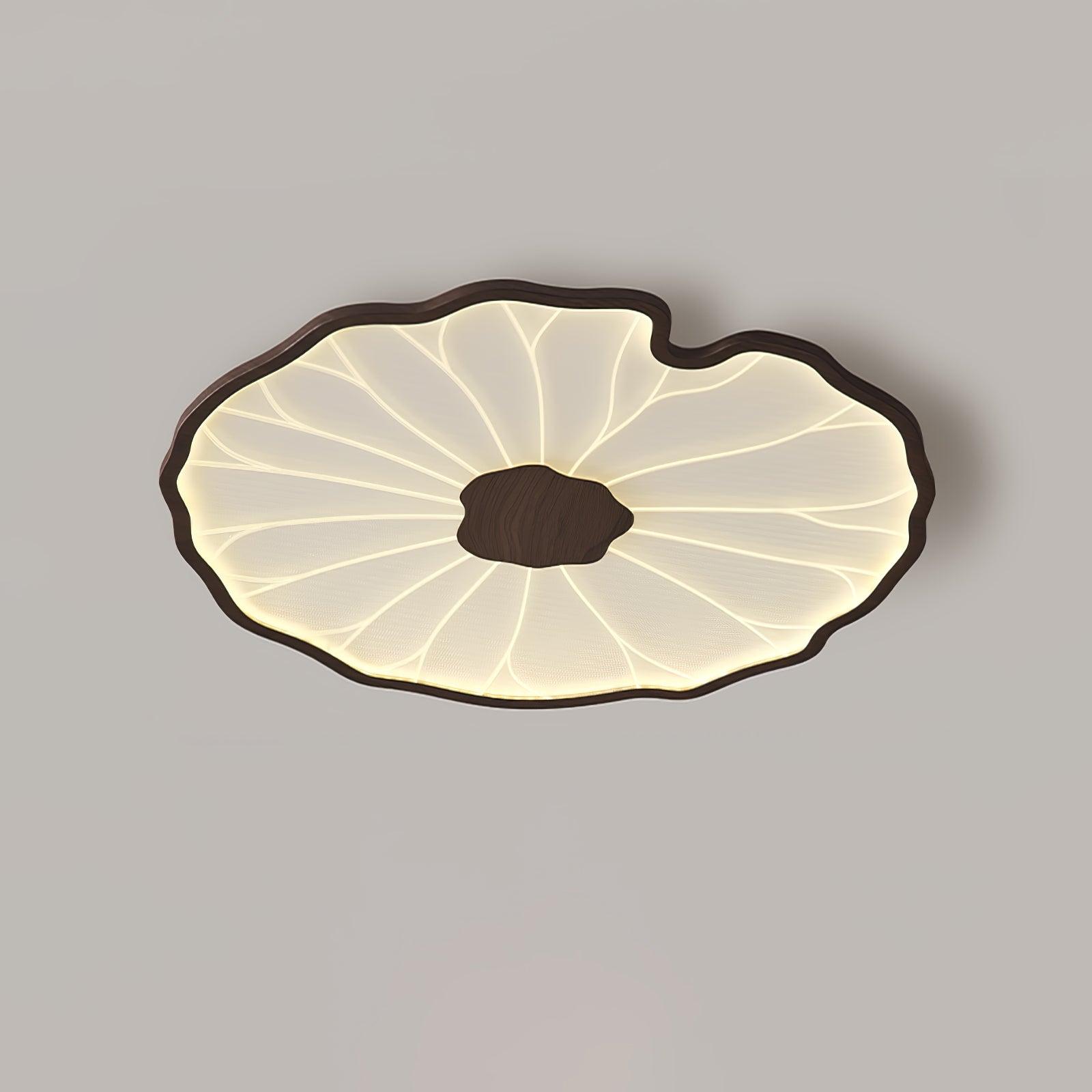 Solara Plafonnier Feuille de Lotus avec Finition Bois