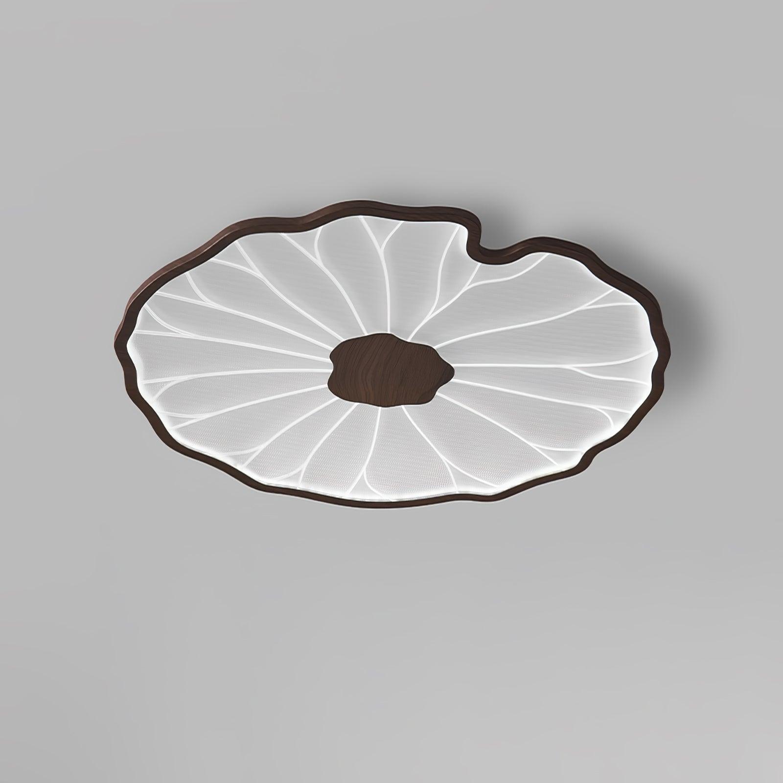 Solara Plafonnier Feuille de Lotus avec Finition Bois