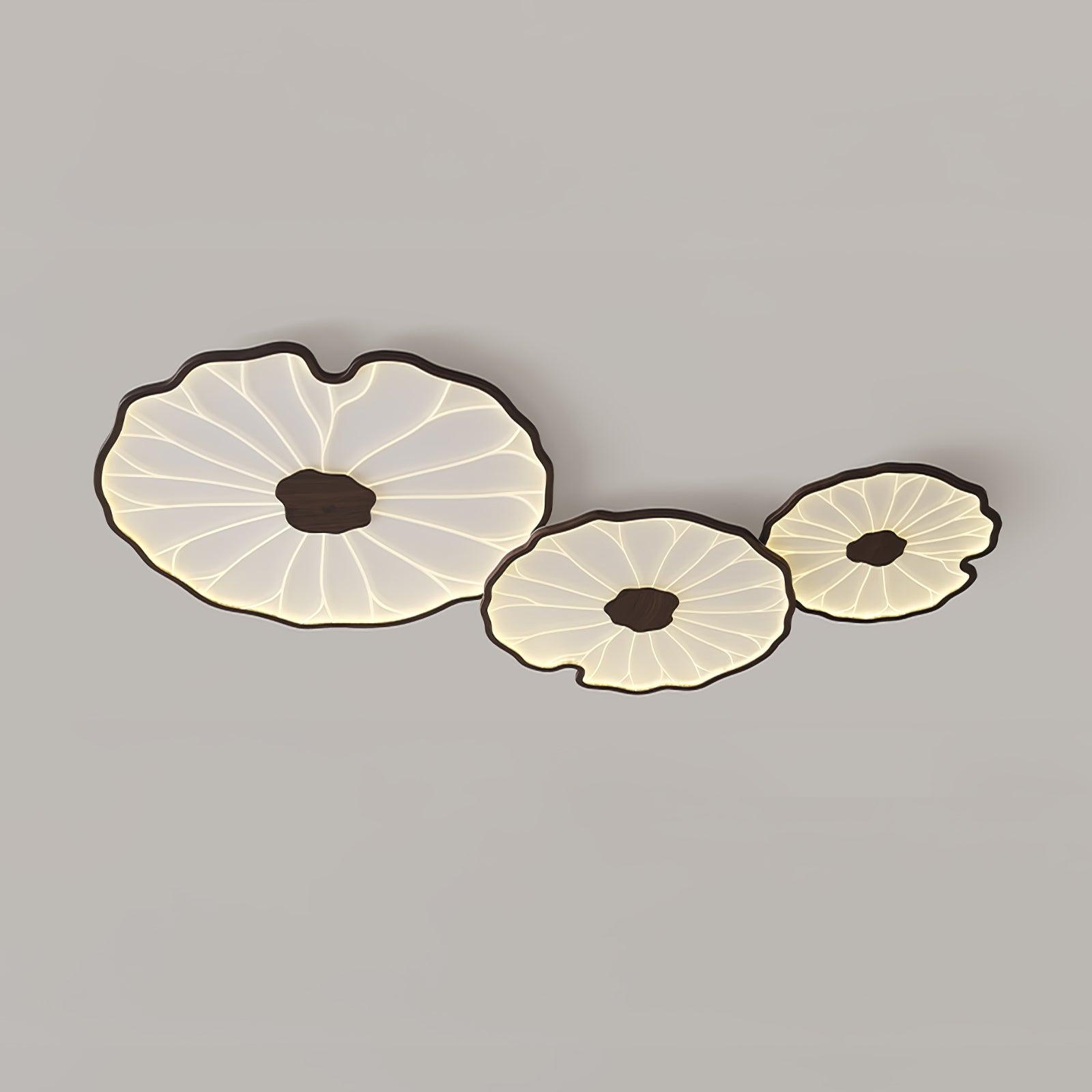 Solara Plafonnier Feuille de Lotus avec Finition Bois