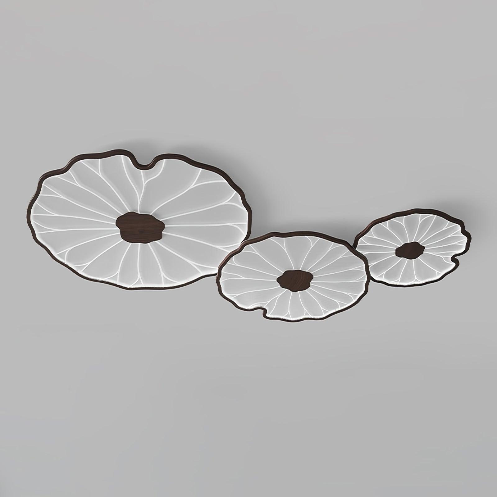 Solara Plafonnier Feuille de Lotus avec Finition Bois