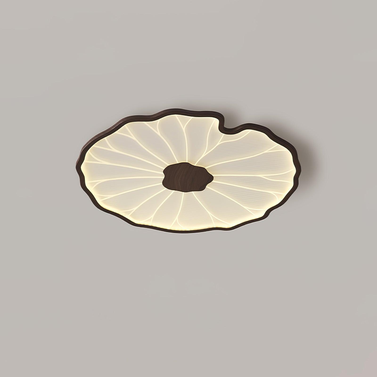 Solara Plafonnier Feuille de Lotus avec Finition Bois