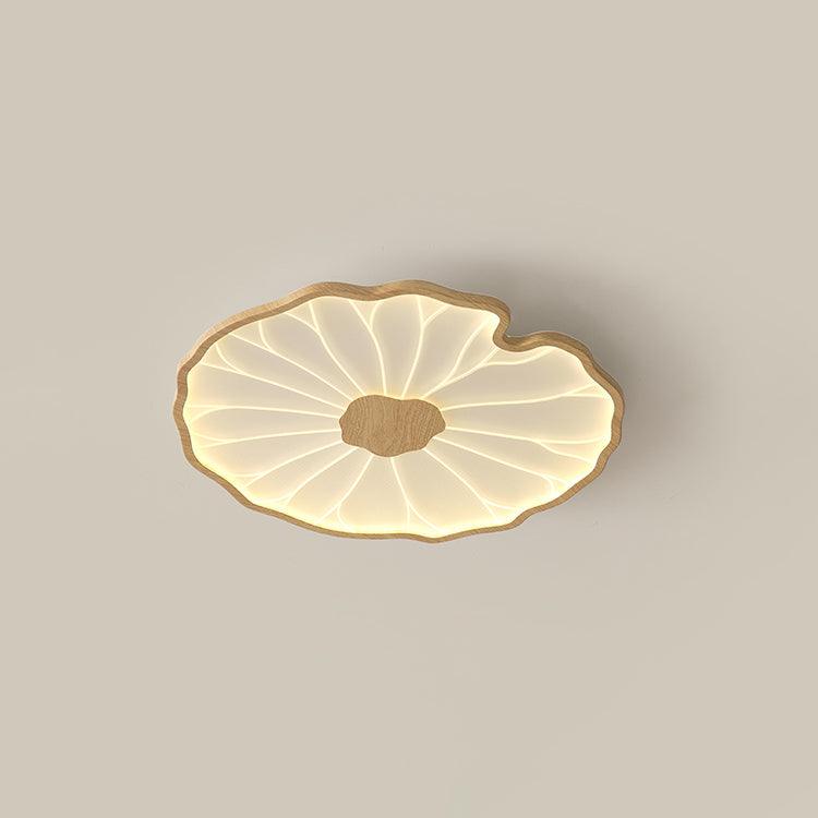 Solara Plafonnier Feuille de Lotus avec Finition Bois