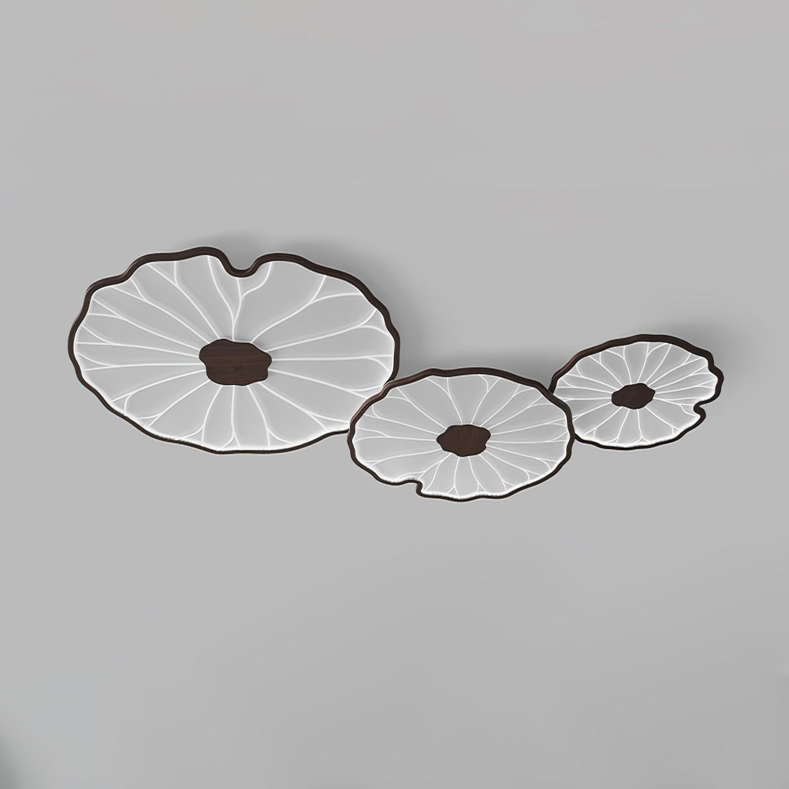 Solara Plafonnier Feuille de Lotus avec Finition Bois