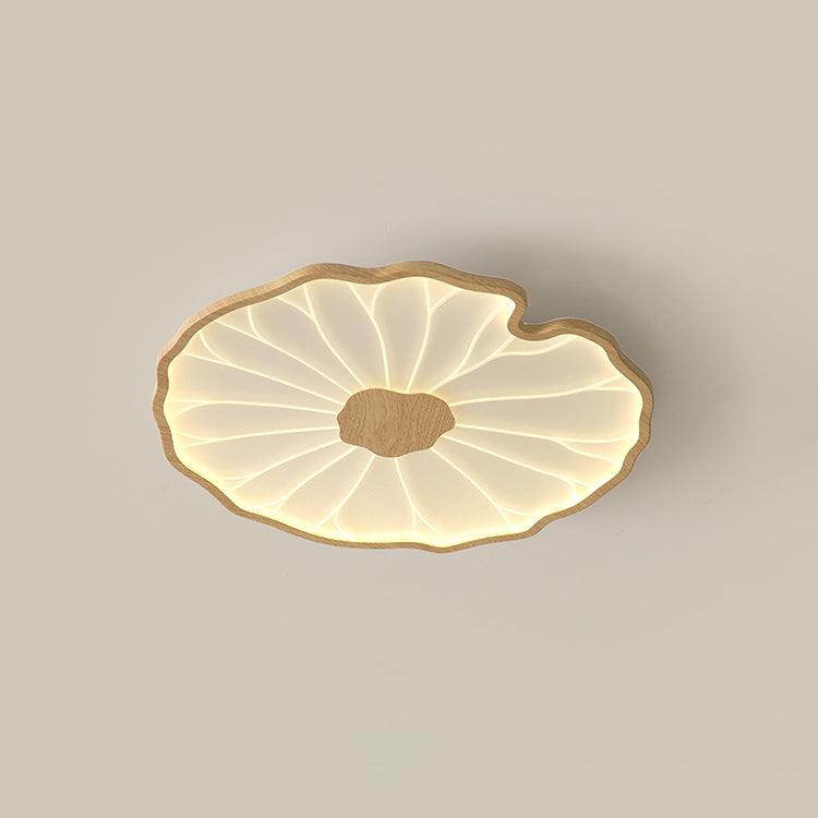 Solara Plafonnier Feuille de Lotus avec Finition Bois